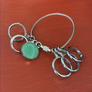 Stella & Dot Ring Sizer, Silver with green charm, size 5-9